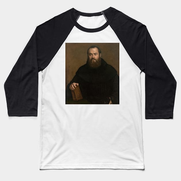 A Monk with a Book by Titian Baseball T-Shirt by Classic Art Stall